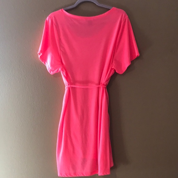 Hot pink, jersey-knit dress - Picture 2 of 3